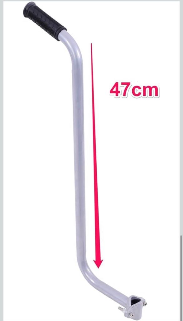 Bike push bar handle steel silver