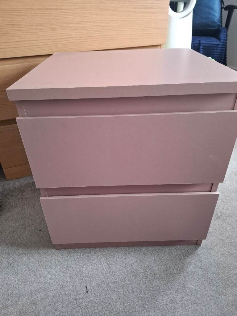 Argos Jenson 2 Drawer Bedside Table Dusky Pink