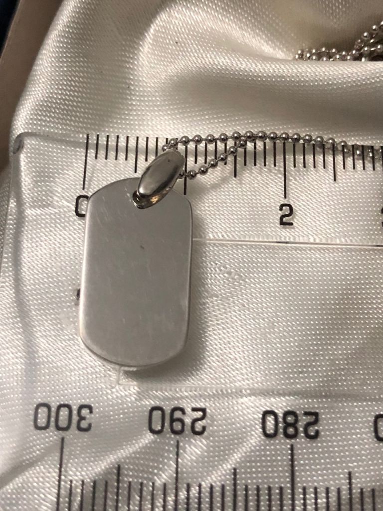 Sterling silver 925 necklace 6.25 grams DogTag Dog Tag New 