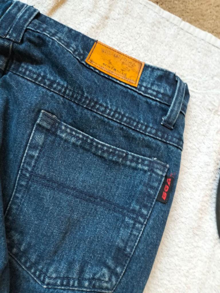 Bikers Gear Australia Black Mens Motorcycle Jeans  DuPont™ Kevlar® 34" W 28" Leg