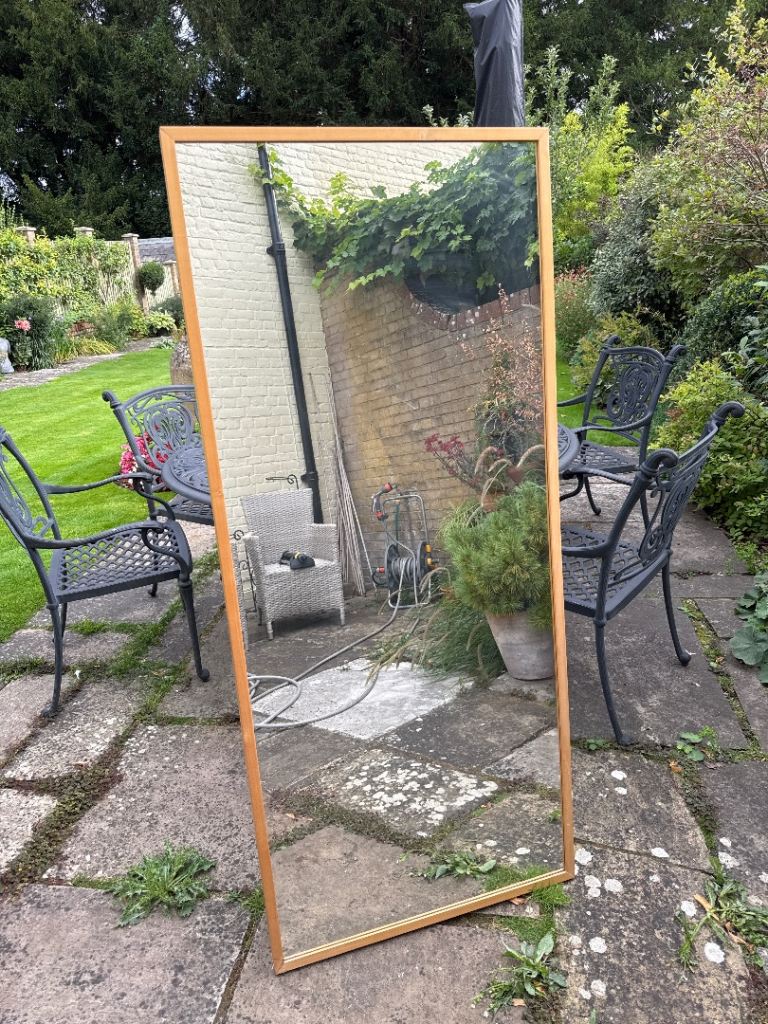 Large oak framed mirror 