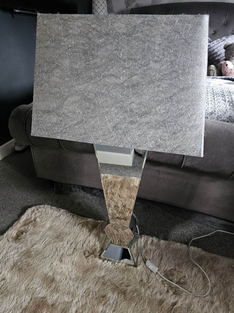 image for LOVELY LARGE MIRRORED LAMP