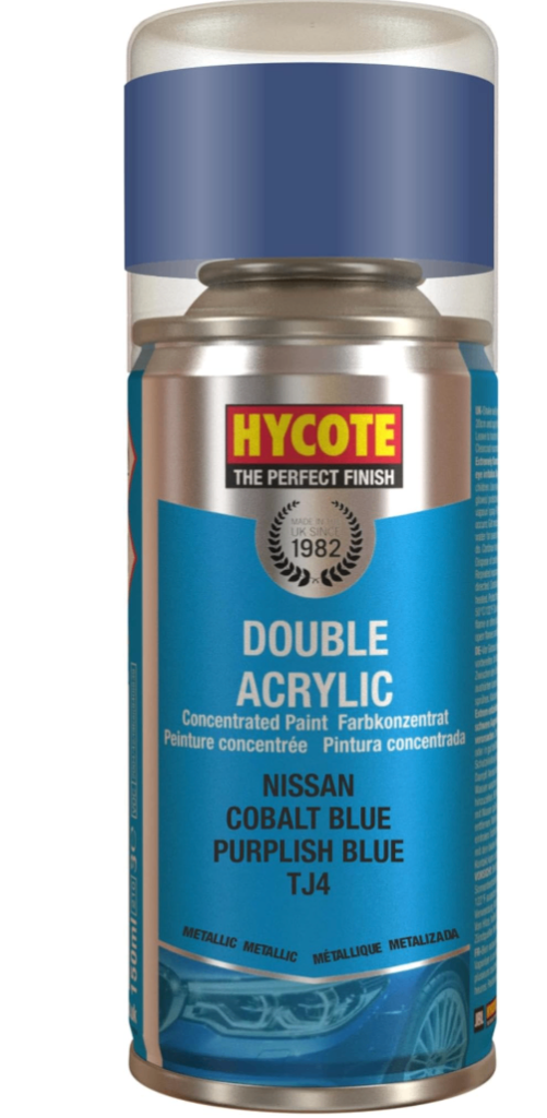 Hycote Double Acrylic Aerosol Car Spray Paint, Nissan - Cobalt Blue, 150 ml