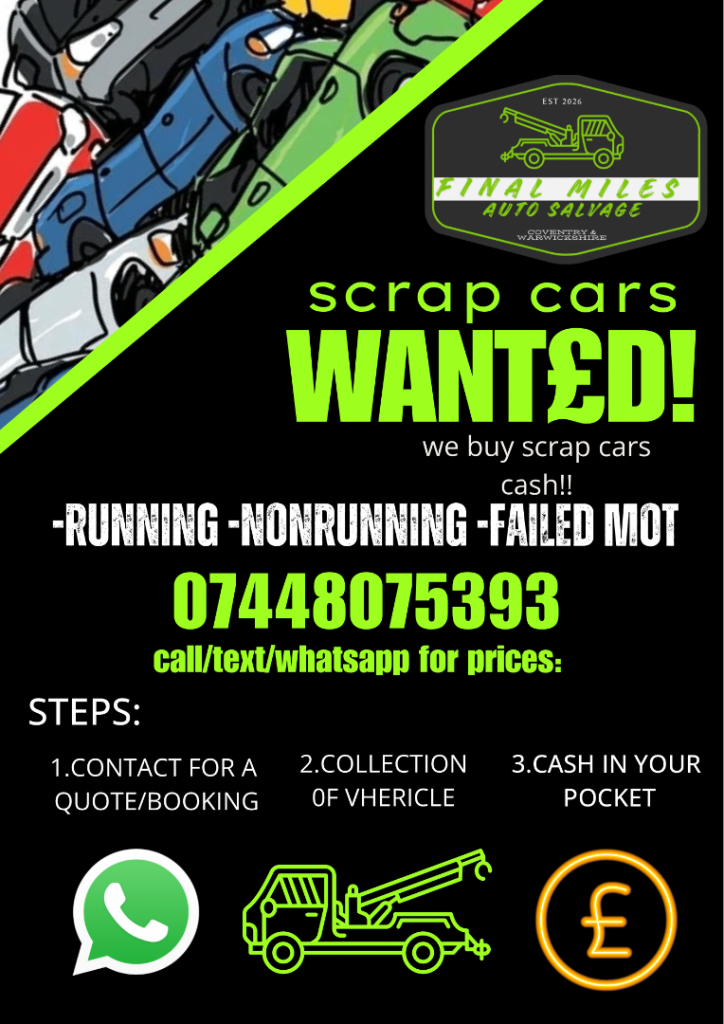 Scrap cars wanted for cash 