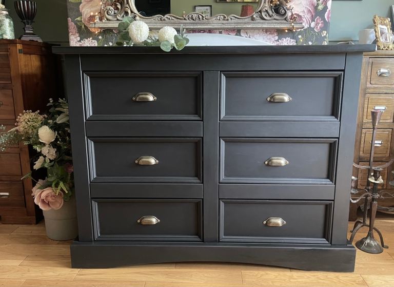 Lovely Large Black Chest off Drawers Newly Up-cycled.