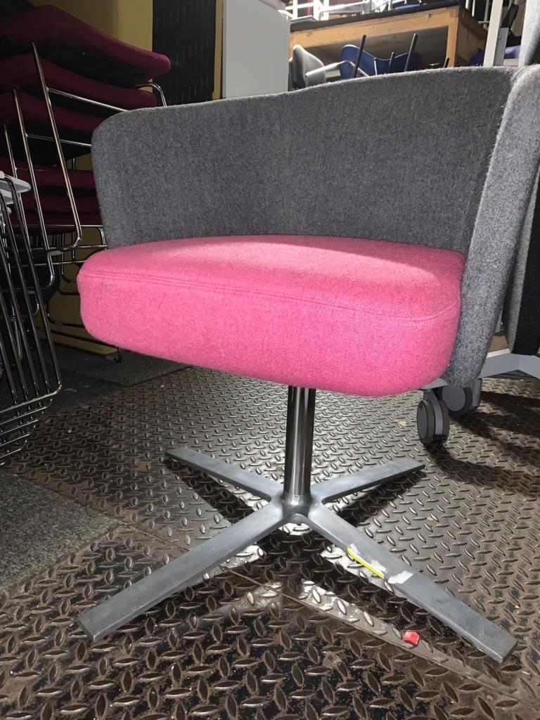 Orangebox Swivel Reception/Breakout Chair with polished silver swivel base