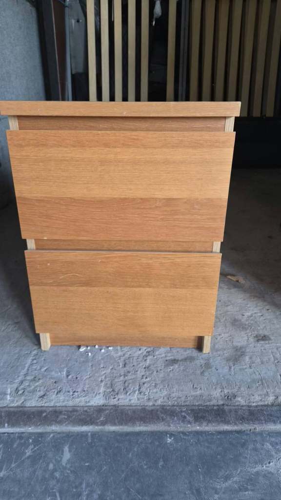 Wooden bedside table with Two Drawers – Good Condition