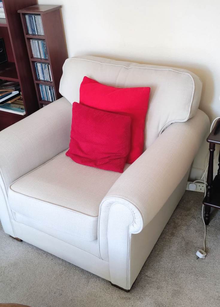M&S Cream Fabric Armchair