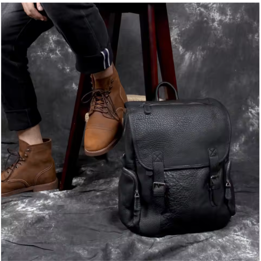 The First Layer Leather Men Backpack 