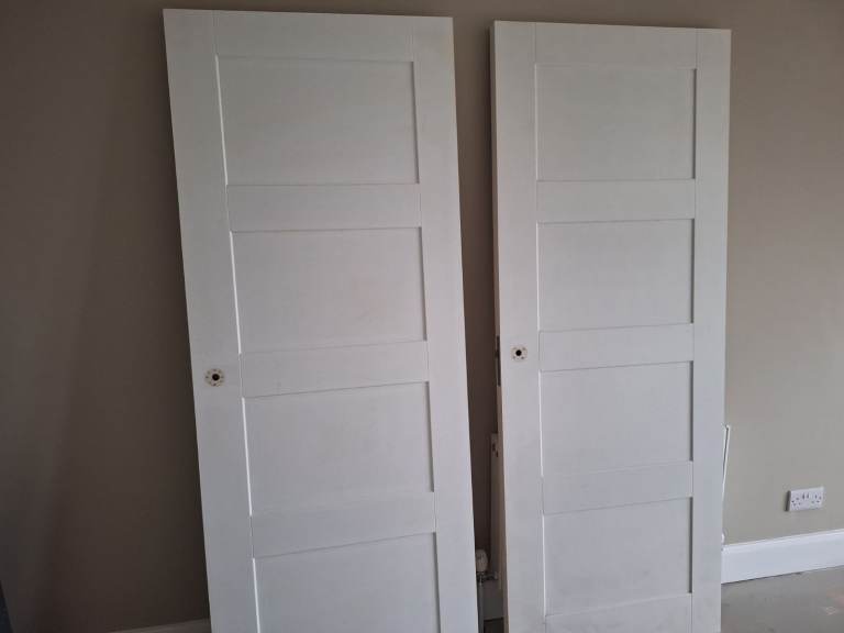 Shaker 4 Panel White Moulded FD30 Fire Door Internal