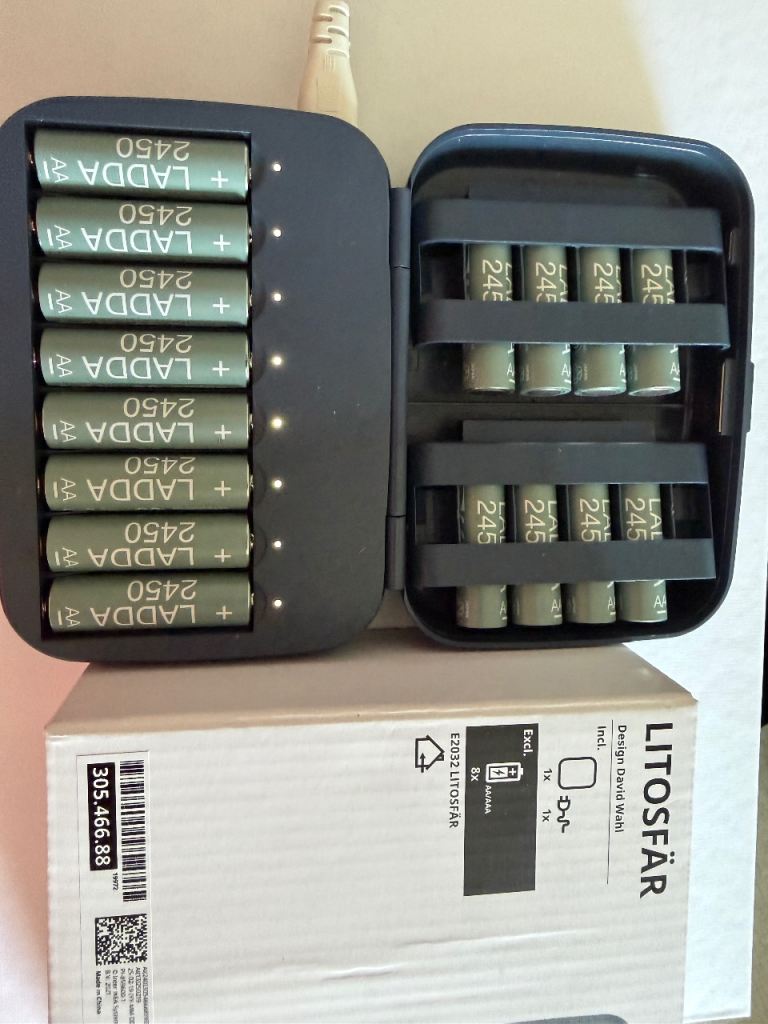 IKEA LADDA Rechargeable Batteries & Charger – Good Condition