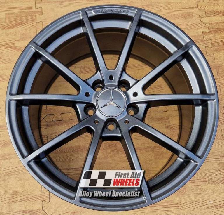 R535HG Swap MERCEDES C CLASS ESTATE S205 C63 4x 18'' GENUINE AMG HIMALAYA GREY ALLOY WHEELS
