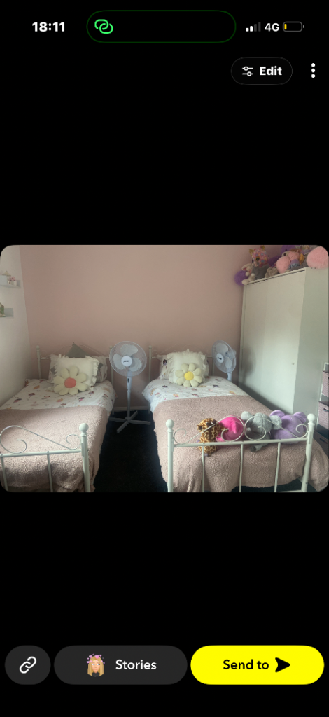 Pair of White Metal Single Bed Frames – Good Condition