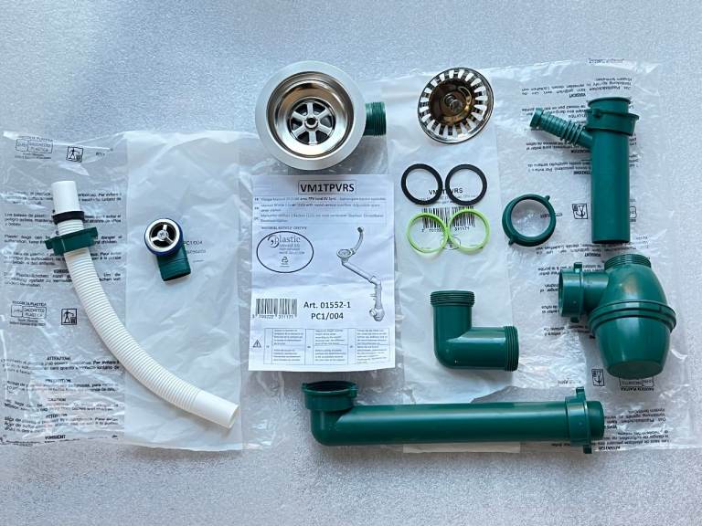 Kitchen One Bowl Sink Waste With Overflow Manual Emptying Drain System Green