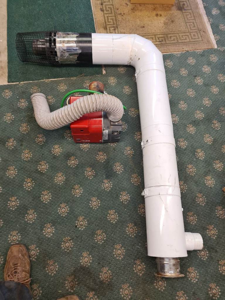 Oil boiler flue & pump