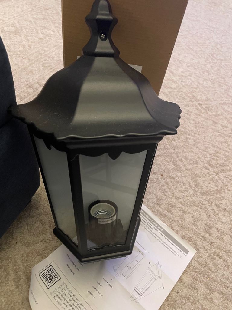Burford IP44 Rated Black Half Lantern Outdoor light