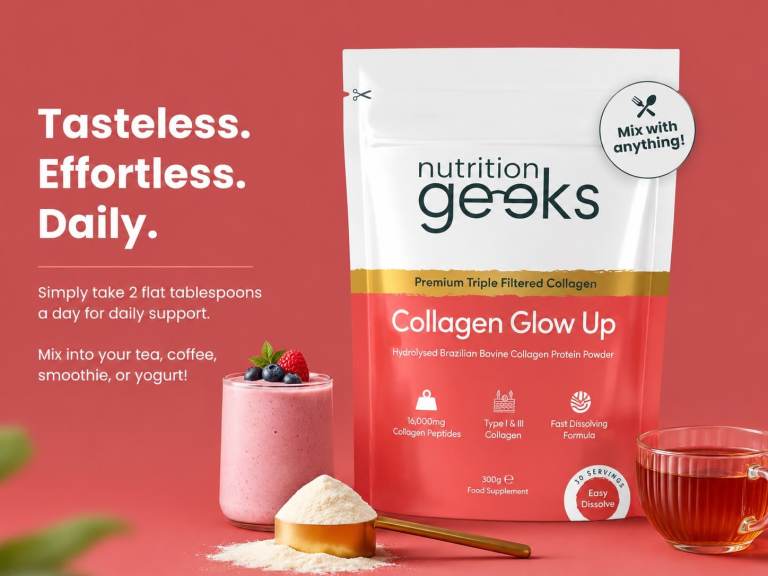 Nutrition Geeks | Collagen Glow Powder for Skin Health, Stronger Hair & Nails | 420g