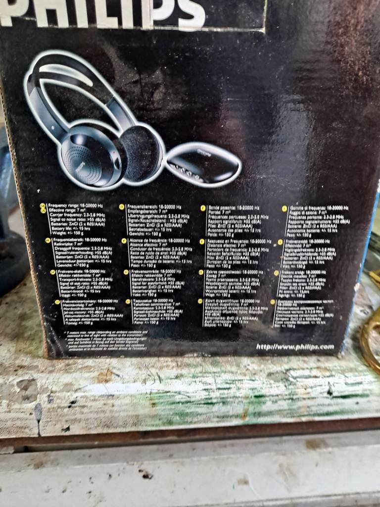 PHILIPS HC 130 wireless headphones. Box opened. Never used, so as New