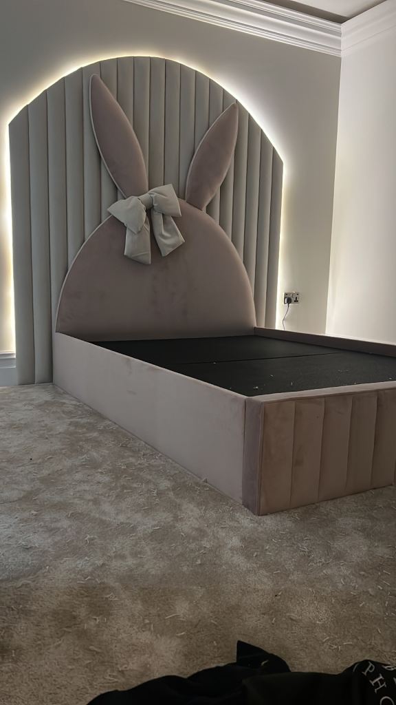 Pink Bunny Ear Bed Frame - double  Size, Excellent Condition