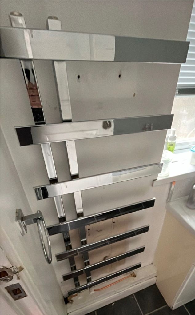 X1 Towel Radiator 1200x500 steel finished in chrome
