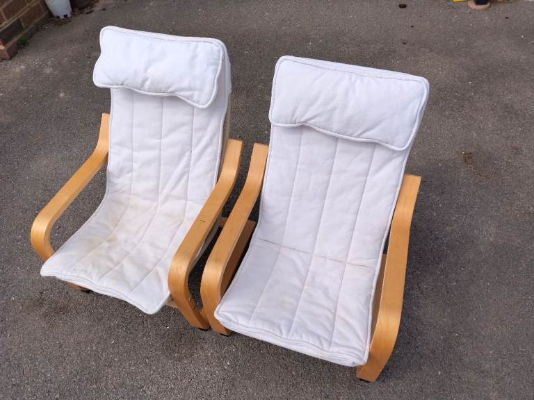 Two Canvas Pine Chairs