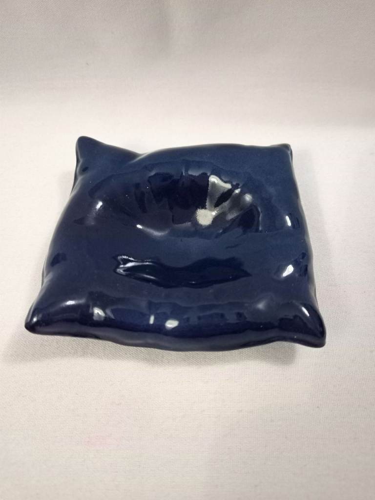 SCARCE SOLID BLUE CARLTON WARE PIN DISH.
