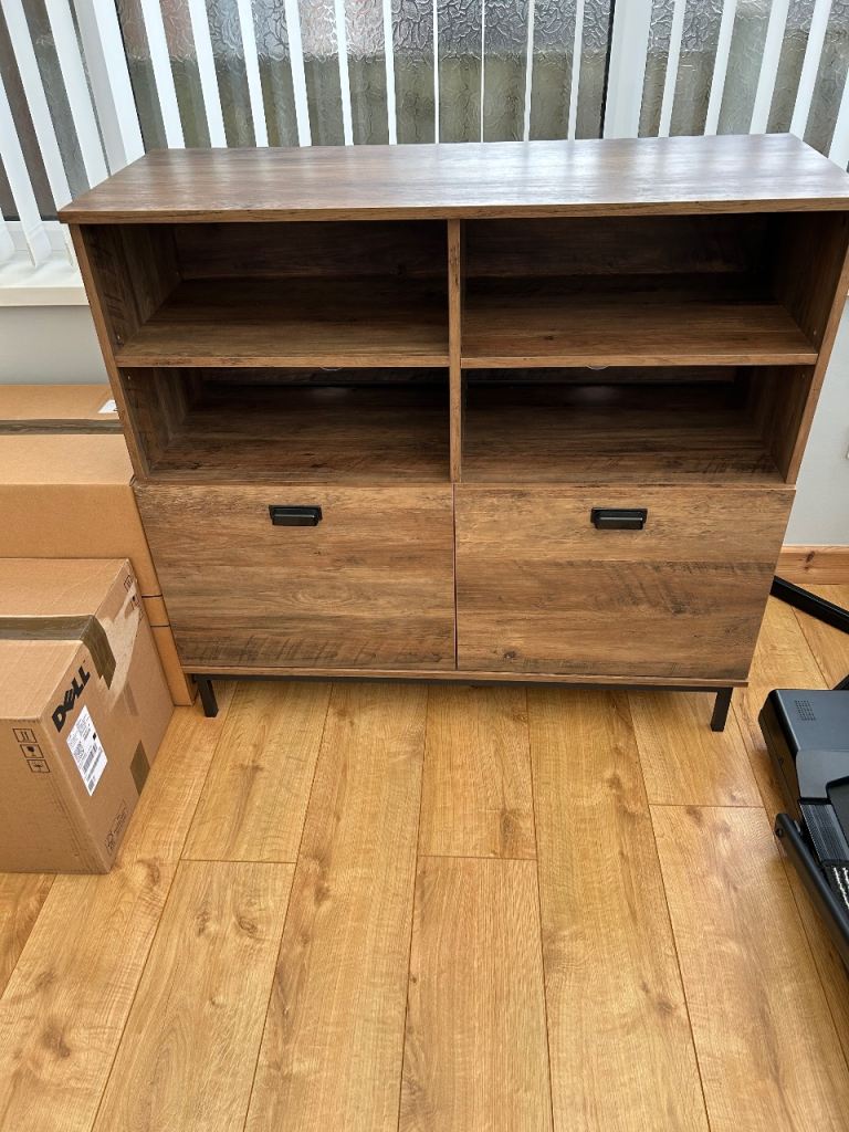 Wooden TV Unit with Storage – Good Condition