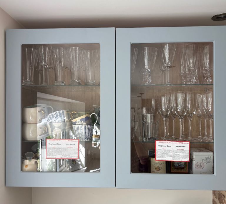 Pair of Grey/Blue Howden Kitchen Glass Doors