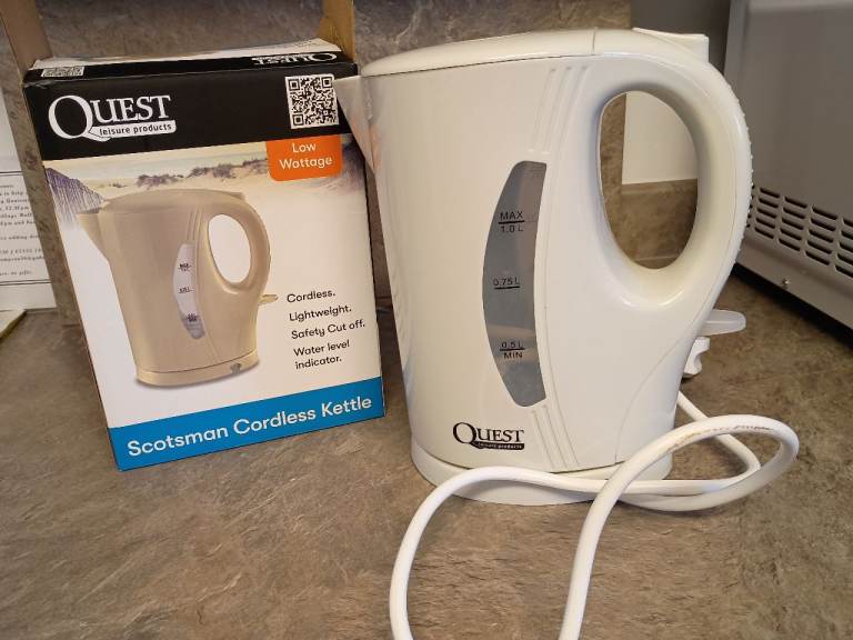 Quest Scotsman Cordless Kettle - White, Good Condition