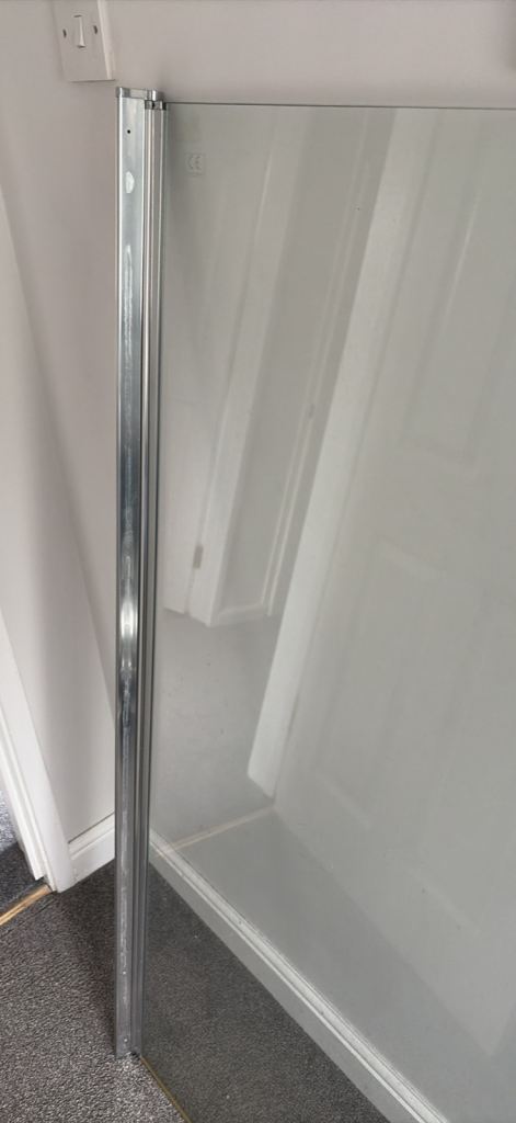 Clear Glass Shower Screen Panel with Chrome Frame