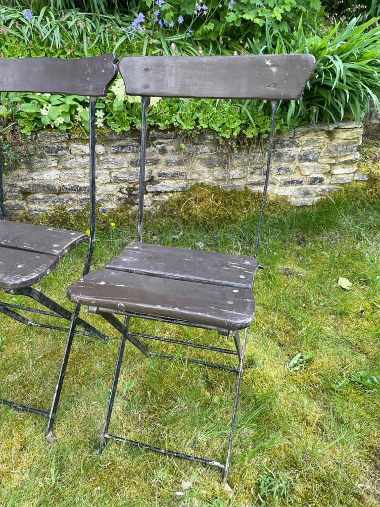 4 original French Bistro Chairs Folding  