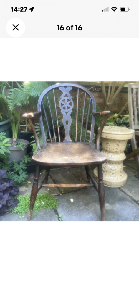 Antique Windsor Chair - 34” High, Fair Condition
