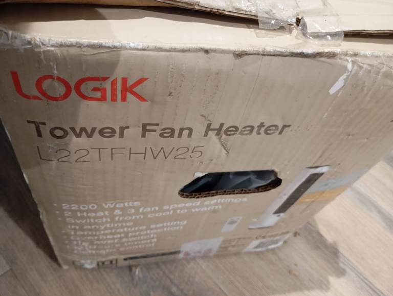 LOGIK Tower Fan Heater L22TFHW25 – New in Box
