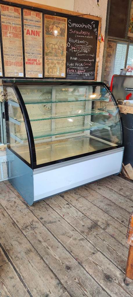 Commercial curved glass refrigerated cake display cabinet