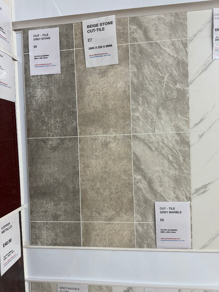 waterproof pvc cladding shower kitchen office 3m x 25cm x 8mm