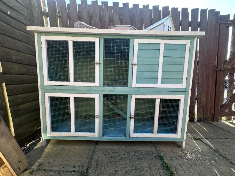 2-Tier Large Wooden Rabbit / Guinea Pig Hutch – £65