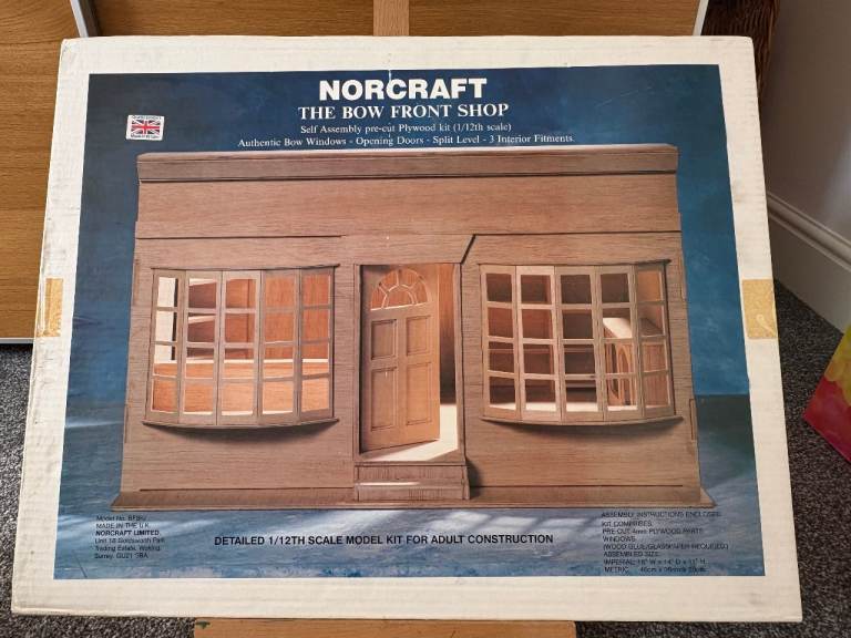 Doll’s House Collectibles - Norcraft - The Bow Front Shop Pre-Cut Plywood Model Kit - brand new