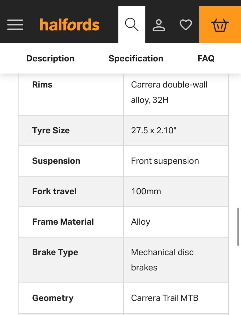 Woman’s Carrera Vengance mountain bike