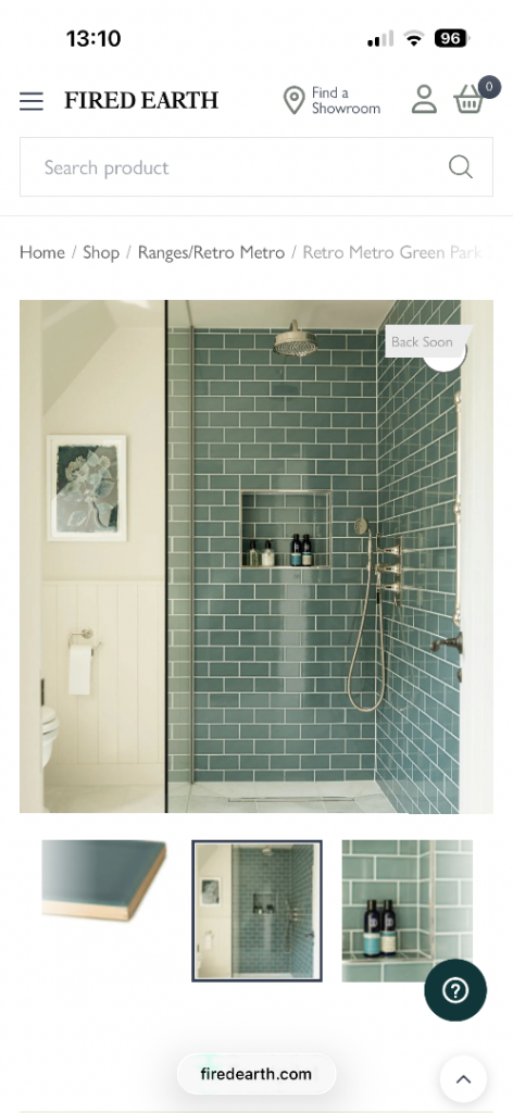 Fired Earth Metro Retro Green Park crackle glaze tiles - 116