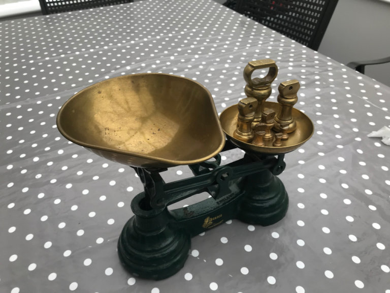 Green Cast Iron weighing scales