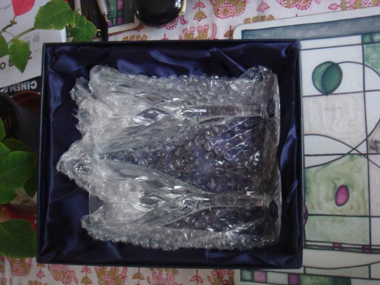 2 Stuart Crystal Wine Glasses in Presentation Box., £15.00 for Sale