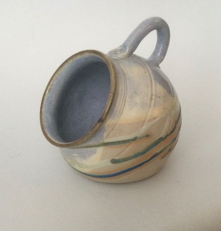Mull Pottery small Salt Pig in Seashore design hand thrown and produced in Mull collectible 