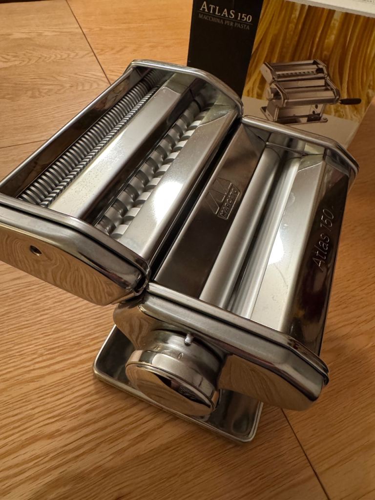 Marcato Atlas 150 Classic Pasta Machine – Stainless Steel – Hand Crank – Made in Italy