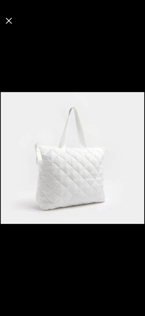 Large White River Island Quilted Tote Bag