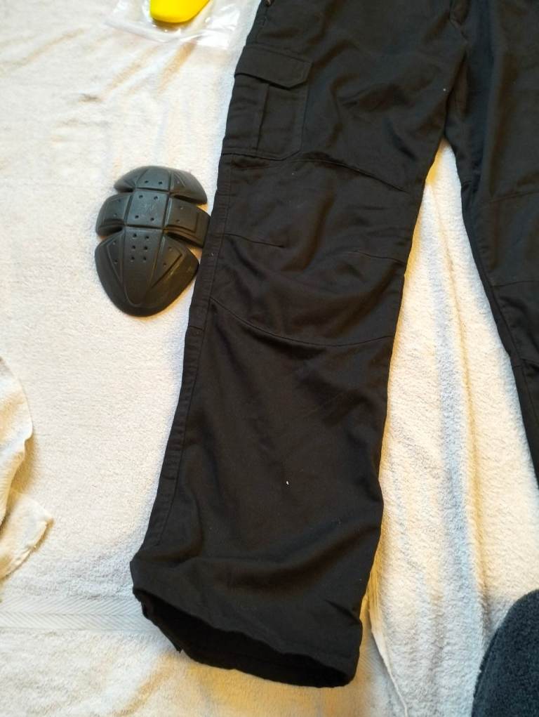 Route One DNM001 Mens Motorcycle Cargo Jeans Armoured Black Kevlar 34" Reg 31" Leg