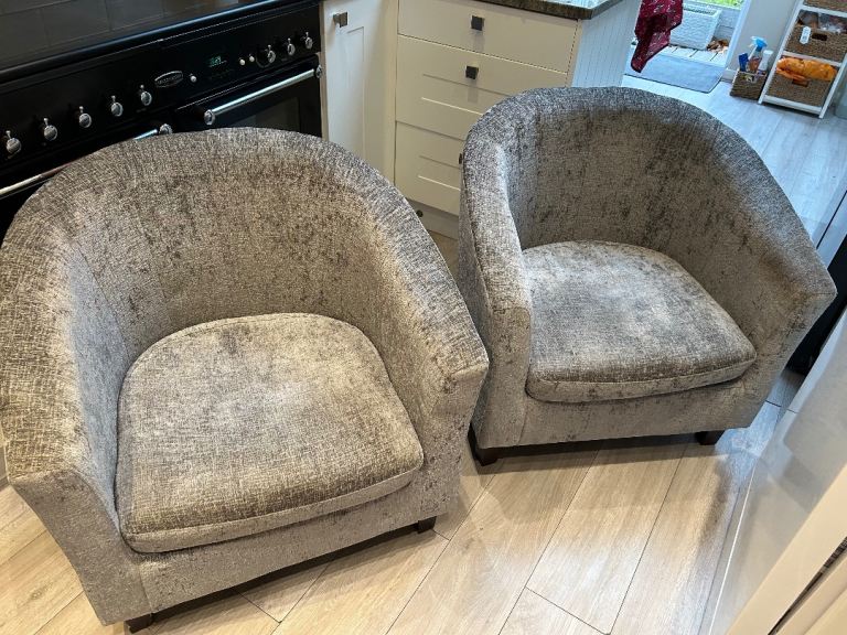 Corner Low Back Chairs (x2) in Grey