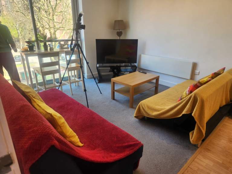 Double Bed with Headboard and Mattress and 2 Sofa Beds – Good Condition