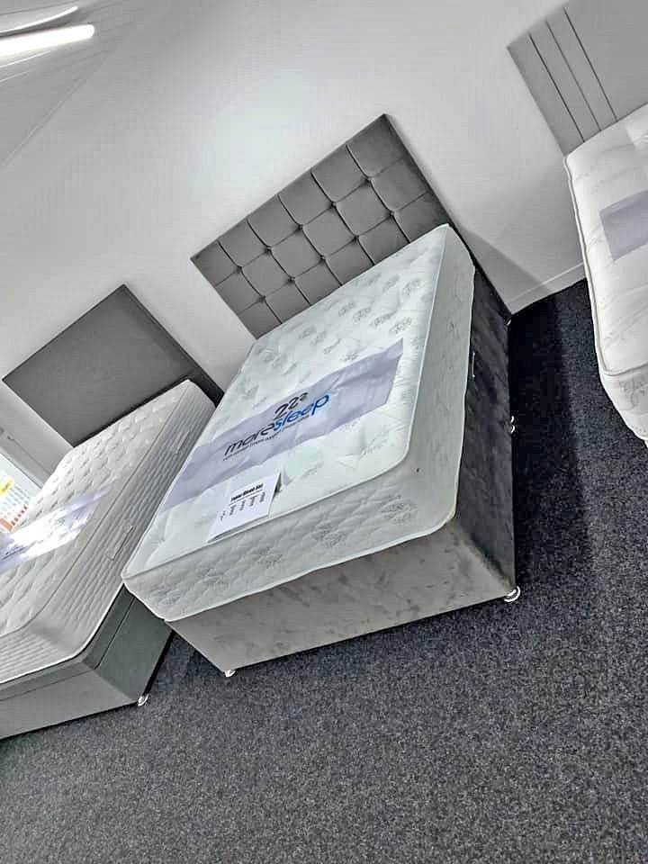 New Double Divan Bed Base + Headboard + Mattress Today Delivery Same Day Delivery>>>Cash On Delivery
