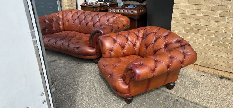 Tetrad sofa and chair tan luxurious 