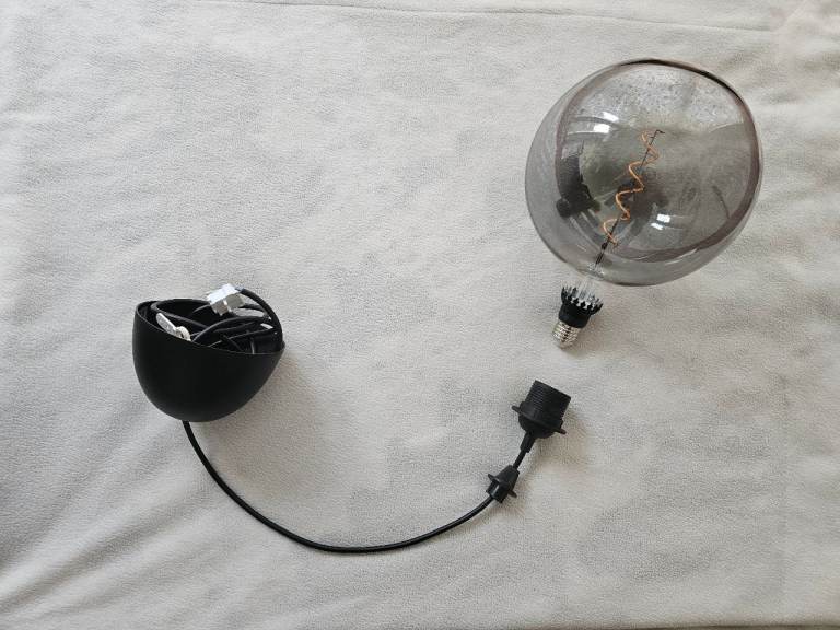 Large Vintage Filament Light Bulb E27 Edison Screw and Cable